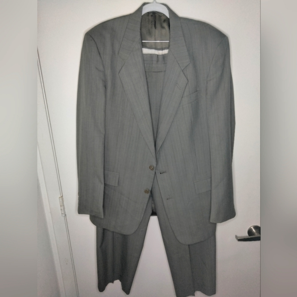 Christian Dior (Sz 44/34) Men's Wool Gray (2pc) S… - image 1